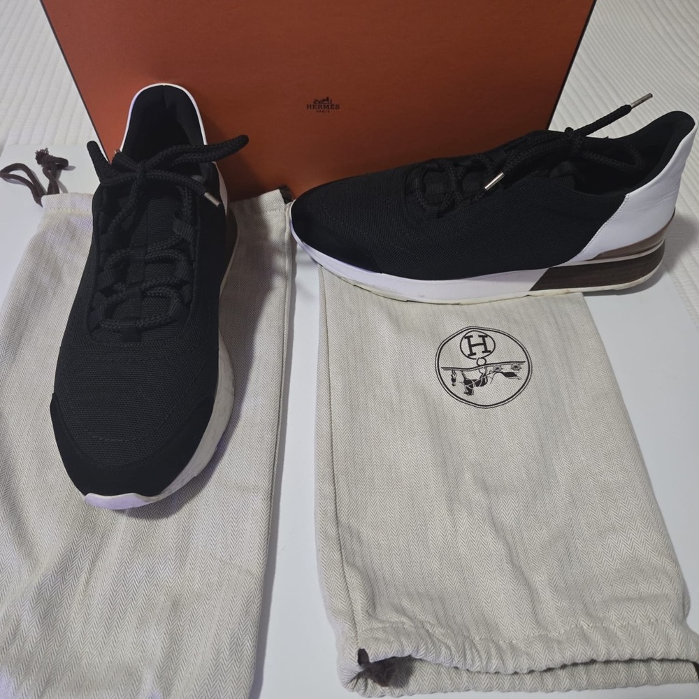 Hermes Black and White Sneakers Modern Design
